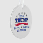 トランプ2024信仰、家族、自由 オーナメント (正面)