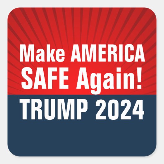トランプ2024再びアメリカを安全にする スクエアシール (正面)