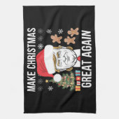 トランプ2024再びクリスマス素晴らし選挙を行う キッチンタオル (縦)