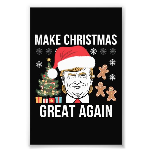 トランプ2024再びクリスマス素晴らし選挙を行う フォトプリント            (正面)