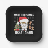 トランプ2024再びクリスマス素晴らし選挙を行う ペーパープレート (正面)