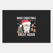 トランプ2024再びクリスマス素晴らし選挙を行う ラッピングペーパーシート (正面)