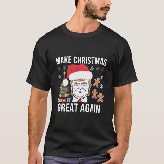 トランプ2024再びクリスマス素晴らし選挙を行う Tシャツ (正面)