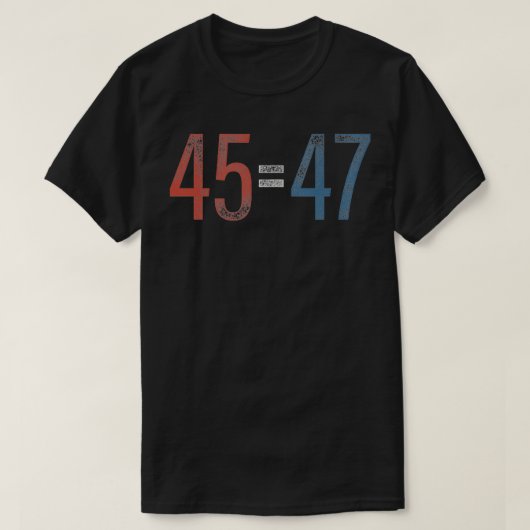 トランプ2024再選4547歳ヴィンテージ 動揺して Tシャツ (デザイン正面)