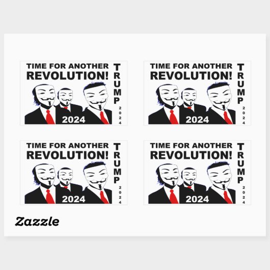 トランプ2024別のトランプ革命の時間！ 長方形シール (シート)