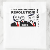 トランプ2024別のトランプ革命の時間！ 長方形シール (バッグ)