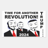 トランプ2024別のトランプ革命の時間！ 長方形シール (正面)