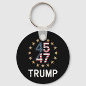 トランプ2024国旗をアメリカに戻すトランプ45 47 キーホルダー (正面)