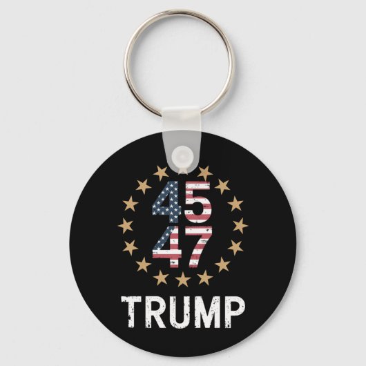 トランプ2024国旗をアメリカに戻すトランプ45 47 キーホルダー (正面)