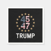 トランプ2024国旗をアメリカに戻すトランプ45 47 スタンダードカクテルナプキン (正面)