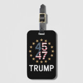トランプ2024国旗をアメリカに戻すトランプ45 47 ラゲッジタグ (正面縦)