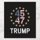 トランプ2024国旗をアメリカに戻すトランプ45 47 ワインラベル (シングルラベル)