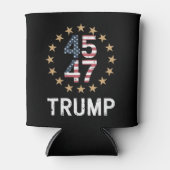 トランプ2024国旗をアメリカに戻すトランプ45 47 缶クーラー (正面)