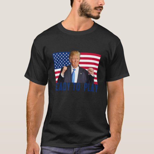 トランプ2024国旗45 47再救びアメリカ Tシャツ (正面)