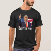 トランプ2024国旗45 47再救びアメリカ Tシャツ (正面)