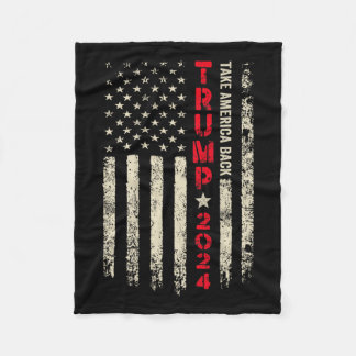 トランプ2024国旗Take America Byckトランプ国旗45 47 フリースブランケット