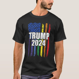 トランプ2024大統領ヴィンテージLGBTQレインボーゲイPri Tシャツ