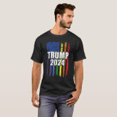 トランプ2024大統領ヴィンテージLGBTQレインボーゲイPri Tシャツ (正面フル)
