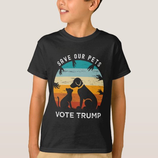 トランプ2024大統領救私たちのペット動物の犬Ca Tシャツ (正面)