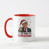 トランプ2024大統領私はクリスマスに家に帰る マグカップ (左)