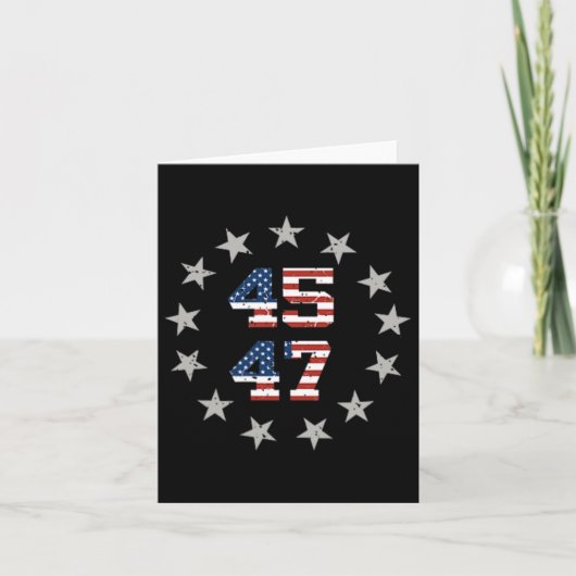 トランプ2024大統領45と47アメリカ国旗のトランプ カード (正面)