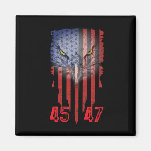 トランプ2024大統領45と47アメリカ国旗のトランプ マグネット
