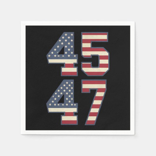 トランプ2024大統領45 47アメリカ合衆国ヴィンテージ スタンダードカクテルナプキン (正面)