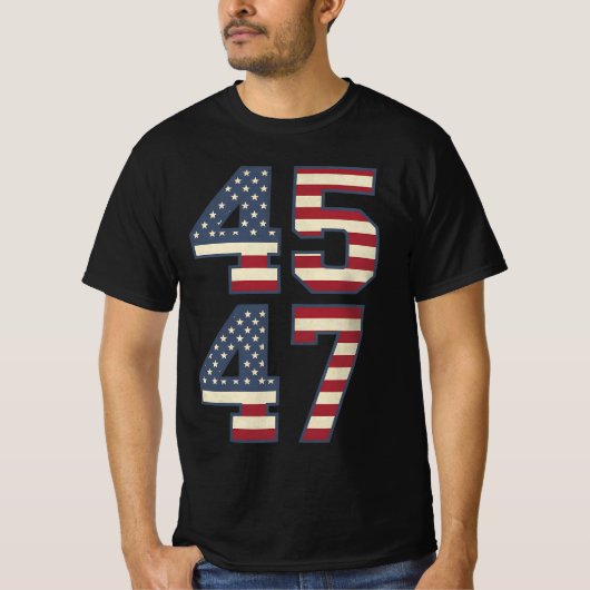 トランプ2024大統領45 47アメリカ合衆国ヴィンテージ Tシャツ (正面)