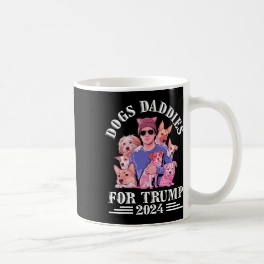 トランプ2024子供のない犬の女性投票のための犬の追加 コーヒーマグカップ (右)