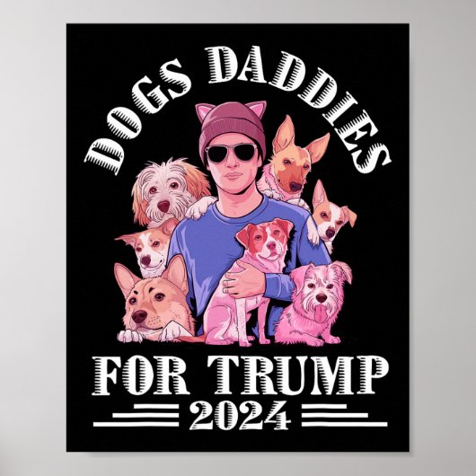 トランプ2024子供のない犬の女性投票のための犬の追加 ポスター (正面)