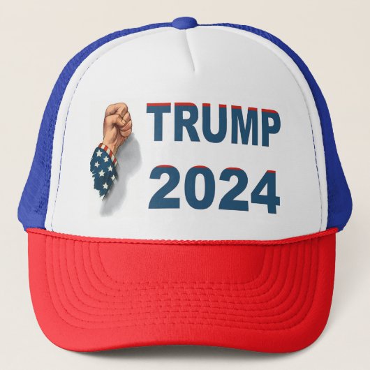 トランプ2024射撃、 発砲アメリカ拳 キャップ (正面)