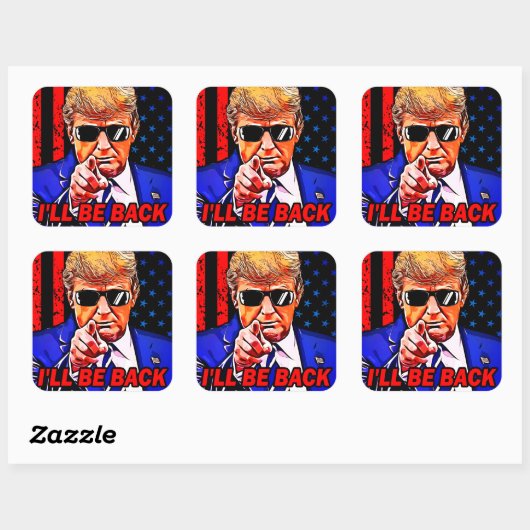 トランプ2024年に戻る俺は戻る スクエアシール (シート)