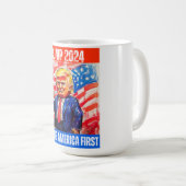 トランプ2024年保のアメリカ初 コーヒーマグカップ (正面右)
