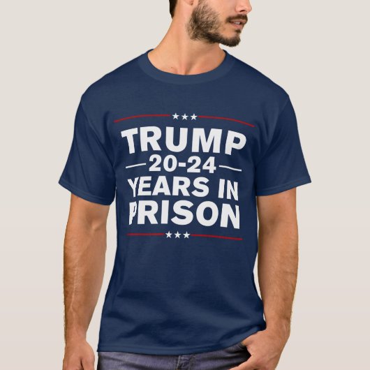 トランプ2024年刑務所で彼をロック – アンチトランプ Tシャツ (正面)