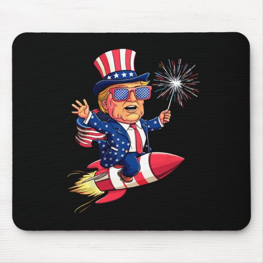 トランプ2024年7月トランプ米州旗の幸せ4位 マウスパッド (正面)