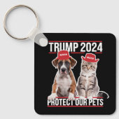 トランプ2024年 ペット保護のために 再選を勝ち取ろう 猫 犬 MAGA キーホルダー (正面)