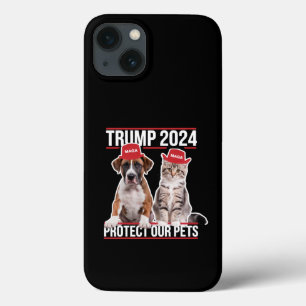 トランプ2024年 ペット保護のために 再選を勝ち取ろう 猫 犬 MAGA iPhone 13ケース