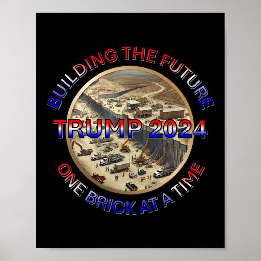 トランプ2024建物未来 – Tiで1つのレンガ ポスター (正面)