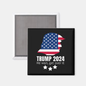 トランプ2024彼はそれを乗り越えて勝った マグネット (正面/裏面)