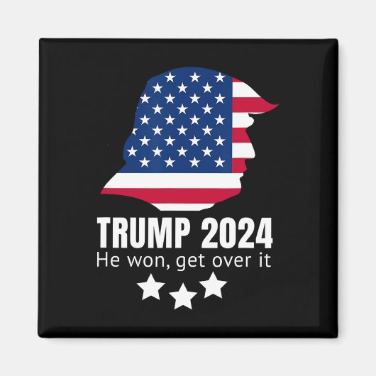 トランプ2024彼はそれを乗り越えて勝った マグネット (正面)