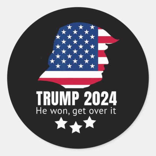 トランプ2024彼はそれを乗り越えて勝った ラウンドシール (正面)