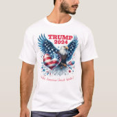 トランプ2024愛国的イーグルとハート Tシャツ (正面)