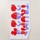 トランプ2024愛国的グルービーレトロ ビーチタオル (正面)