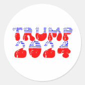 トランプ2024愛国的グルービーレトロ ラウンドシール (正面)