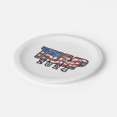 トランプ2024愛国的ブロック文字 ペーパープレート (アングル)