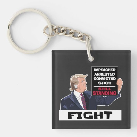 トランプ2024戦大統領の争の選挙はまだ立っている キーホルダー (正面)