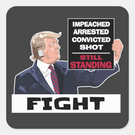 トランプ2024戦大統領の争の選挙はまだ立っている スクエアシール (正面)