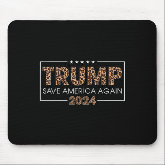 トランプ2024救アメリカ再びLeopard Print Gift W マウスパッド