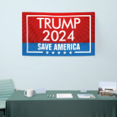 トランプ2024救アメリカ国旗の旗 横断幕 (トレードショー)