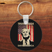 トランプ2024救アメリカ国旗の選択画面 キーホルダー (正面)